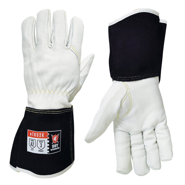 Cut Warrior Goat Skin Grain Leather Glove - 7832K