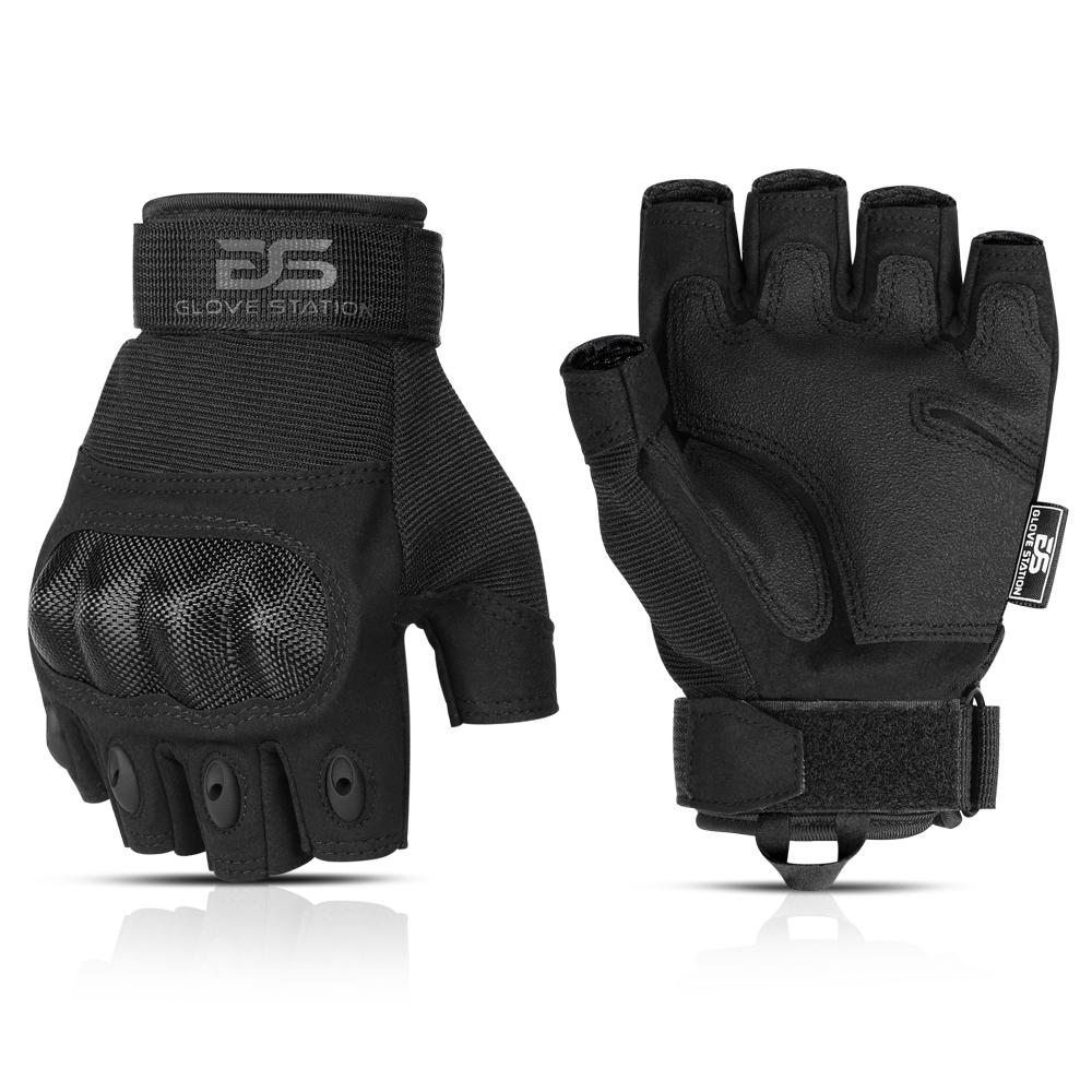 Glove Station Black Tactical Fingerless Glove Small